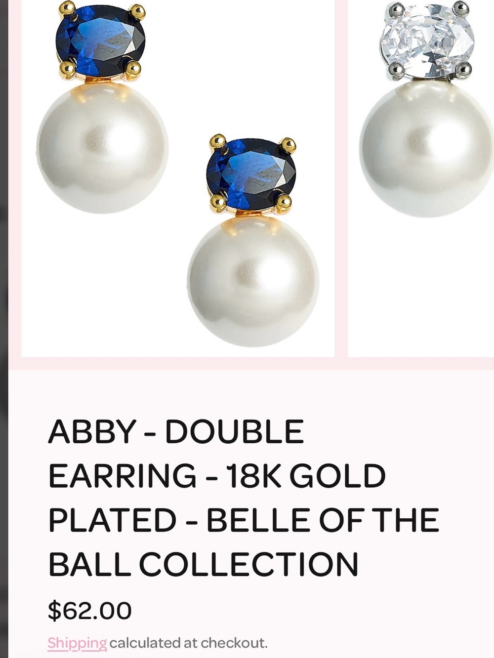 Lisi Lerch Sapphire and Pearl Post Earrings NWT - Picture 5 of 5